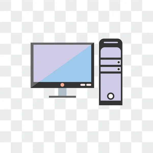 Pictogram van de vector van het computer-Monitor geïsoleerd op transparante achtergrond, — Stockvector