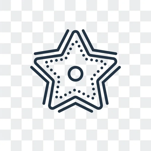 Icono vector estrella de mar aislado sobre fondo transparente, diseño logo estrella de mar — Vector de stock