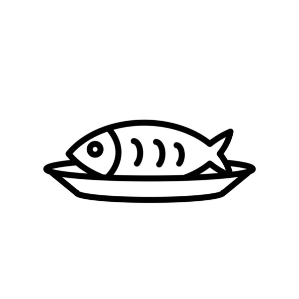 Vektorové ikony ryb izolovaných na bílém pozadí, ryby podepsat, linie — Stockový vektor