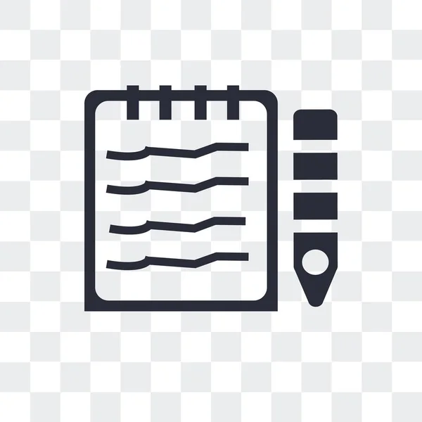 Cuaderno y lápiz icono vectorial aislado en el fondo transparente — Archivo Imágenes Vectoriales