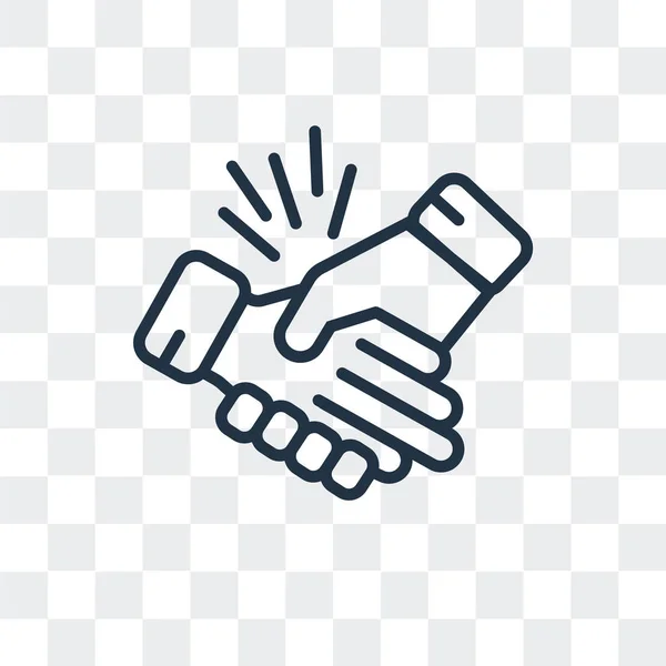 Ícone de vetor de aperto de mão isolado em fundo transparente, design de logotipo Handshake —  Vetores de Stock