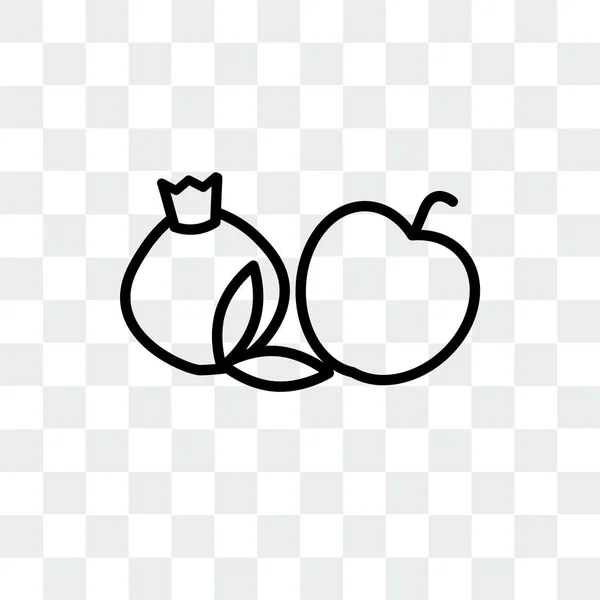 Ícone de vetor de frutas isolado no fundo transparente, design de logotipo de frutas —  Vetores de Stock