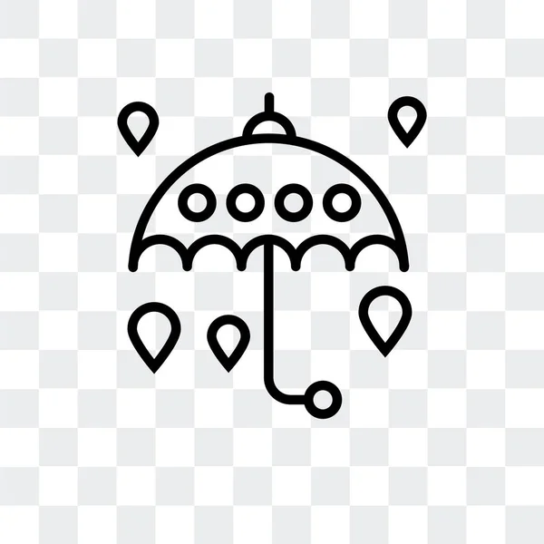 Umbrella vector icon isolated on transparent background, Umbrella logo design — Stock Vector