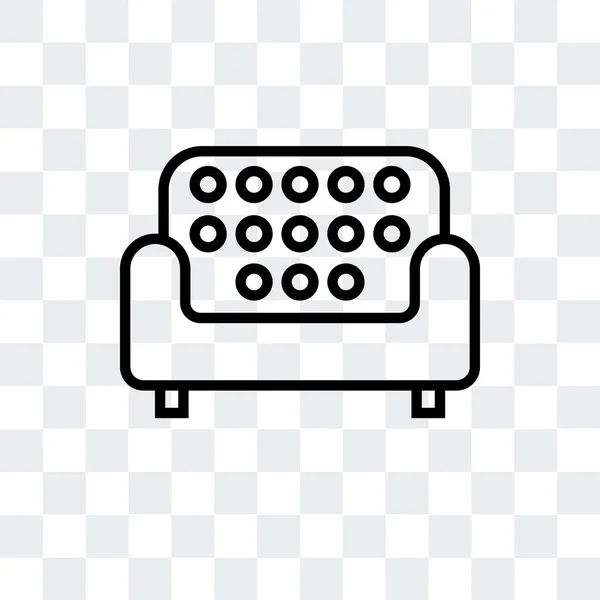 Icône vectorielle canapé isolé sur fond transparent, Conception de logo canapé — Image vectorielle