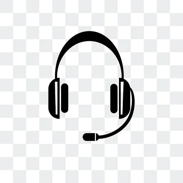 Ícone de vetor de fone de ouvido isolado em fundo transparente, Headset — Vetor de Stock