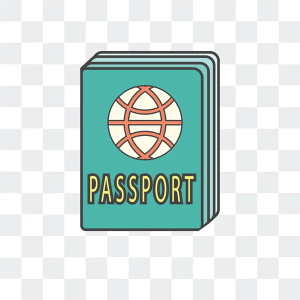 Paspoort vector pictogram geïsoleerd op transparante achtergrond, Passpor — Stockvector