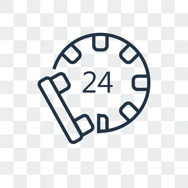 Icono vectorial de 24 horas aislado sobre fondo transparente, diseño del logotipo de 24 horas — Vector de stock