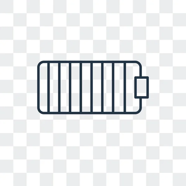 Full battery vector icon isolated on transparent background, Full battery logo design — Stock Vector