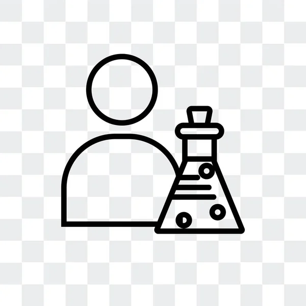 Icona vettoriale dello scienziato isolata su sfondo trasparente, progettazione del logo dello scienziato — Vettoriale Stock