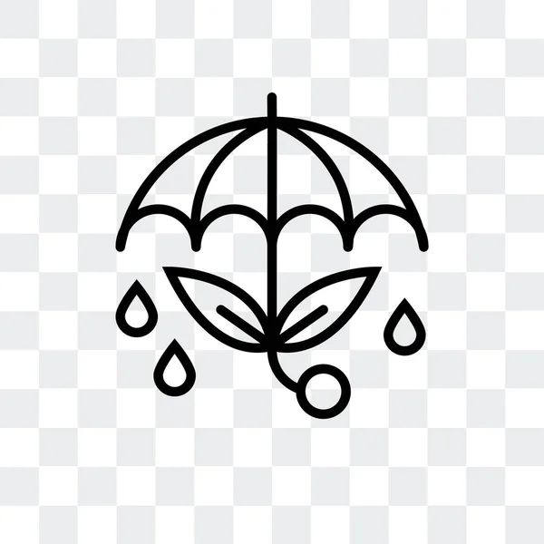 Icône vectorielle parapluie isolée sur fond transparent, Conception de logo parapluie — Image vectorielle