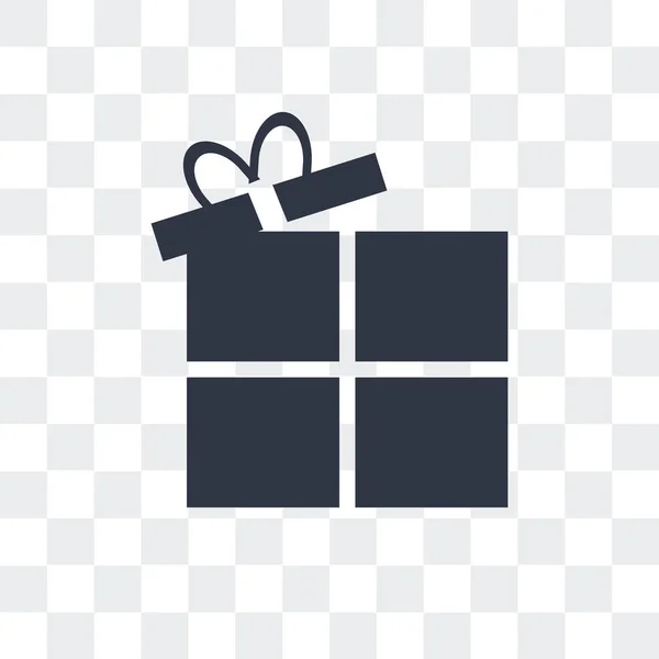 Open Present Box icono vectorial aislado sobre fondo transparente , — Vector de stock