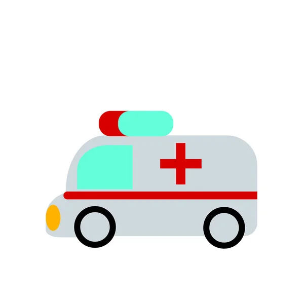 白い背景に、救急車 si 上に分離されて救急車アイコン ベクトル — ストックベクタ