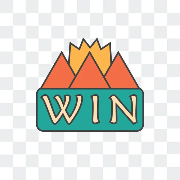 Ganar icono vectorial aislado sobre fondo transparente, Win logo des — Vector de stock