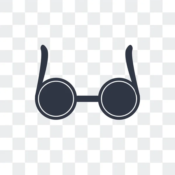 Kruhové brýle vektorové ikony izolované na průhledném pozadí, — Stockový vektor