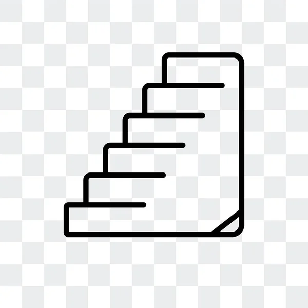Ícone do vetor das escadas isolado no fundo transparente, projeto do logotipo das escadas — Vetor de Stock
