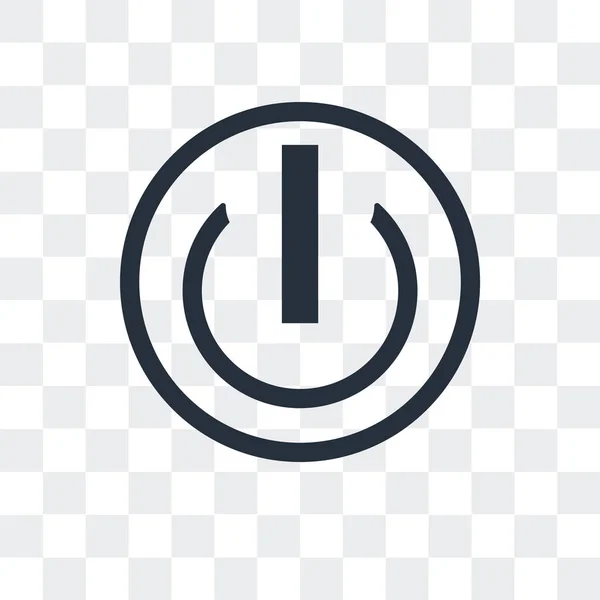 Na wyłączanie zasilania przycisk wektor ikona na białym tle na przezroczyste backgrou — Wektor stockowy