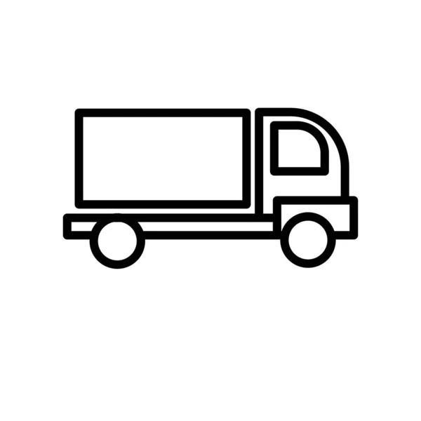 Camión icono vector aislado sobre fondo blanco, señal de camión, apagado — Vector de stock