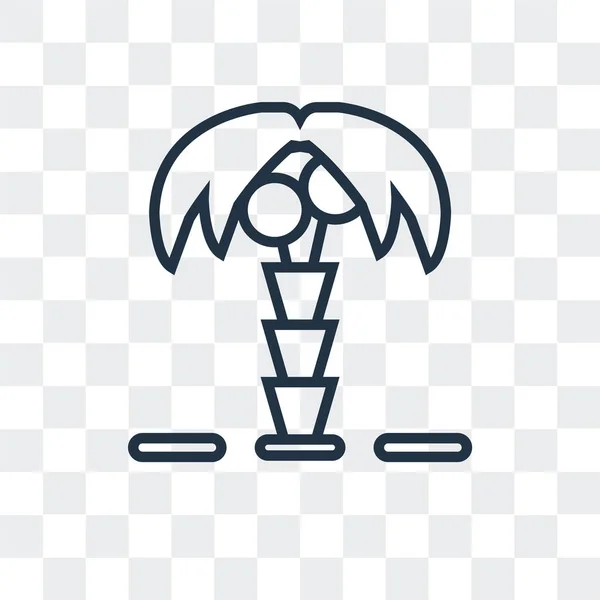 Palm boom vector pictogram geïsoleerd op transparante achtergrond, Palm tree logo ontwerp — Stockvector