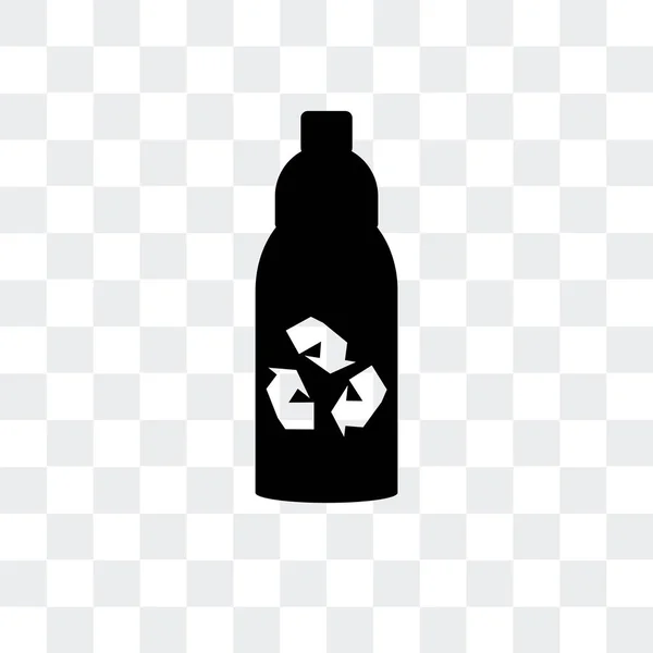 Icône vectorielle bouteille recyclée isolée sur fond transparent , — Image vectorielle