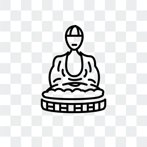Grande ícone do vetor de Buda isolado no fundo transparente, design do logotipo do Grande Buda — Vetor de Stock
