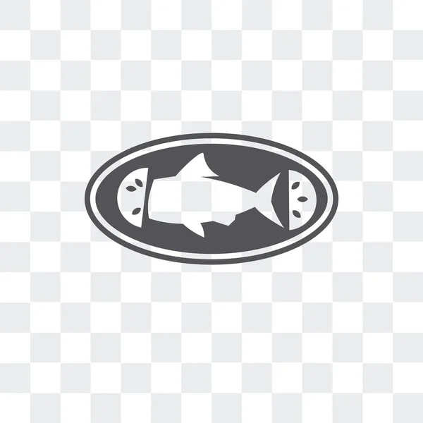 Gekookte vis vector pictogram geïsoleerd op transparante achtergrond, Cook — Stockvector