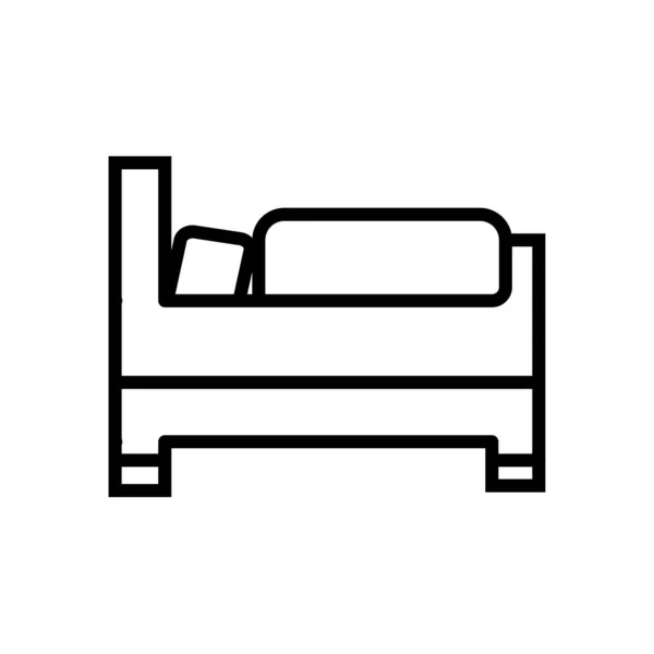 Cama ícone vetor isolado no fundo branco, sinal de cama — Vetor de Stock