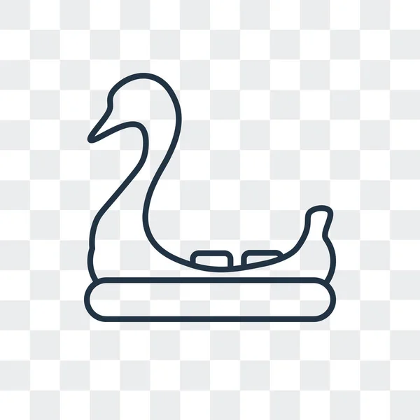 Swan člun vektorové ikony izolované na průhledné pozadí, labutí loď logo design — Stockový vektor