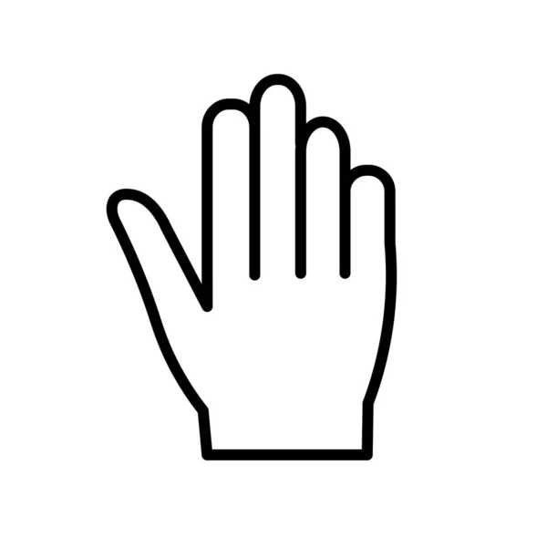 Handsymbolvektor isoliert auf weißem Hintergrund, Handzeichen, Linie — Stockvektor
