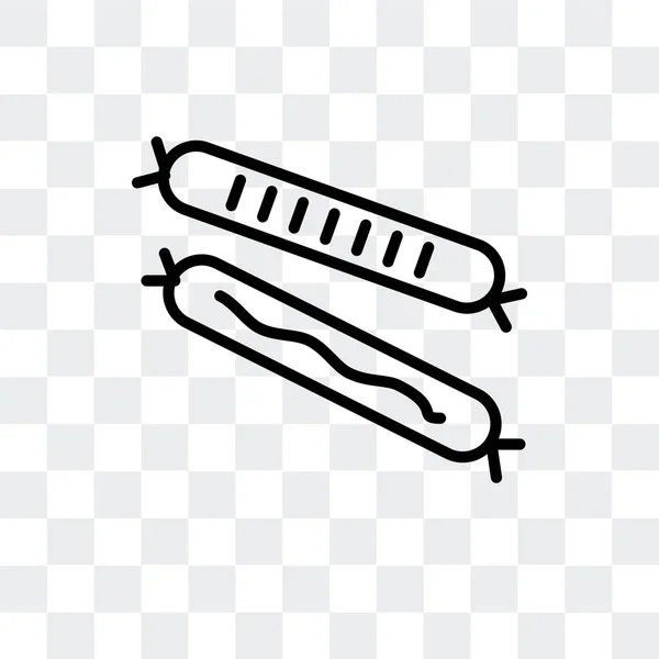 香肠矢量图标隔离在透明的背景, 香肠标志设计 — 图库矢量图片