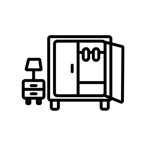 Kleiderschrank-Symbol-Vektor isoliert auf weißem Hintergrund, Kleiderschrank-Zeichen — Stockvektor