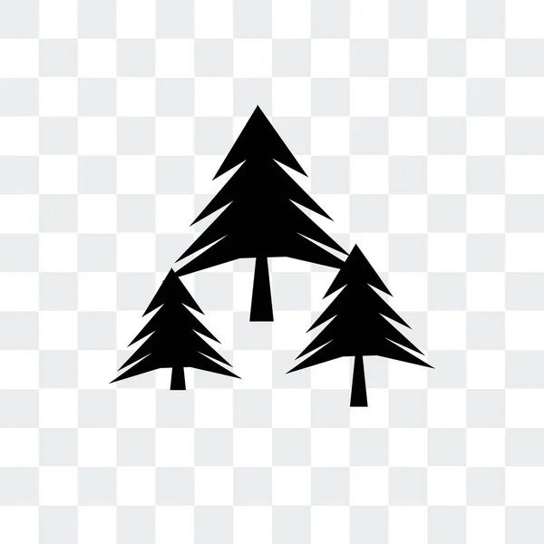 Kerstbomen vector pictogram geïsoleerd op transparante achtergrond, — Stockvector