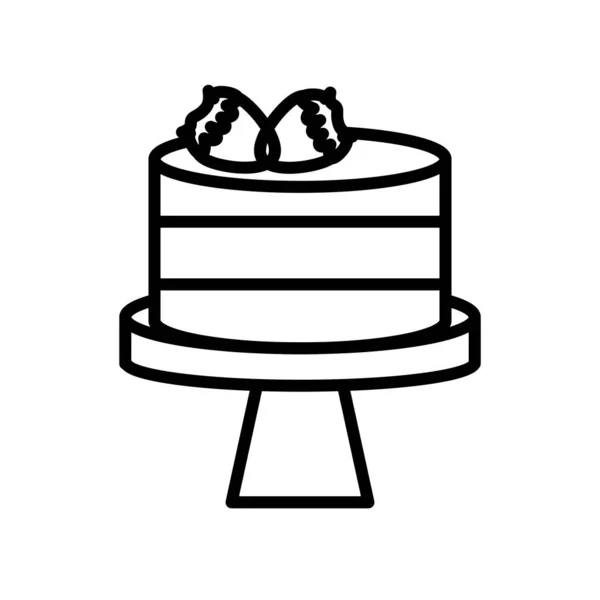 Icono de la torta vector aislado sobre fondo blanco, signo de la torta, línea — Vector de stock