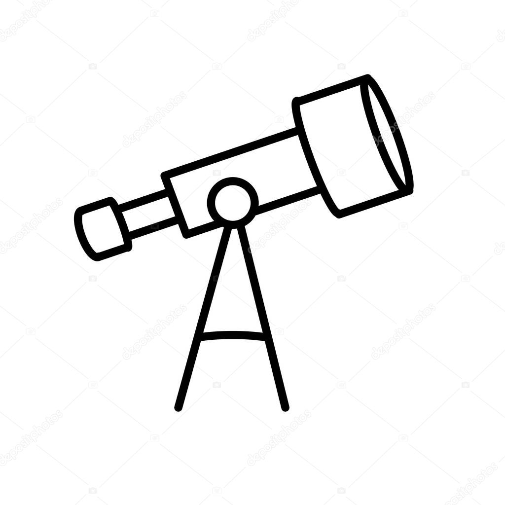 Telescope icon vector isolated on white background, Telescope si