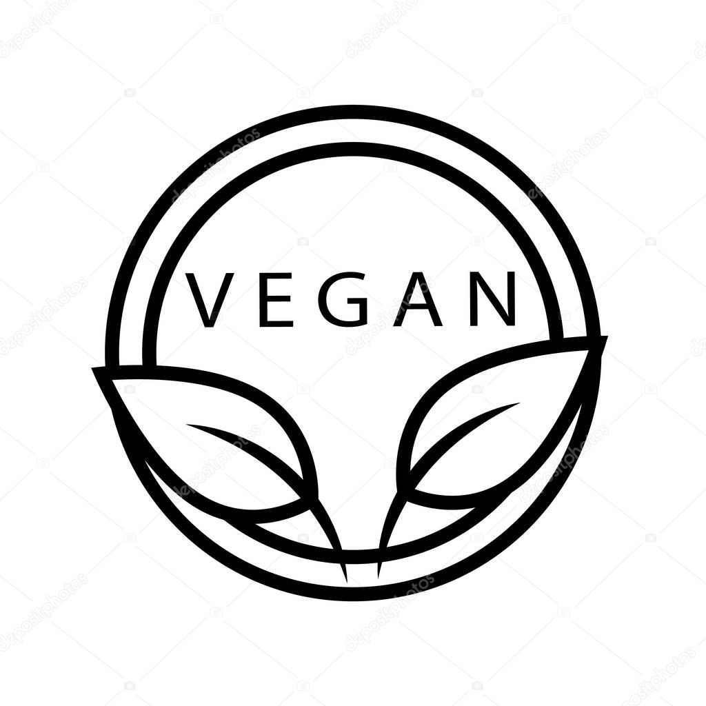 Vegan icon vector isolated on white background, Vegan transparent sign , line or linear sign, element design in outline style