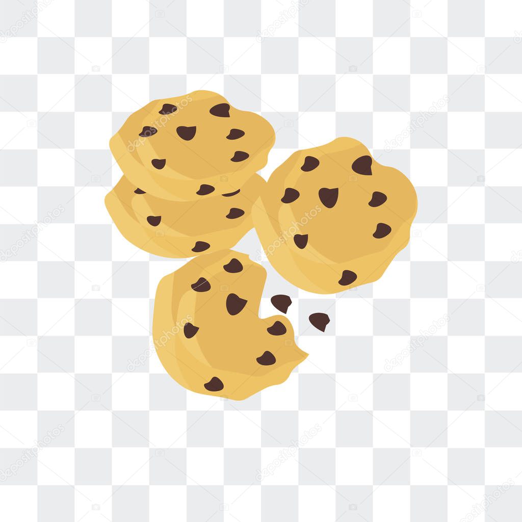 Cookie vector icon isolated on transparent background, Cookie logo concept