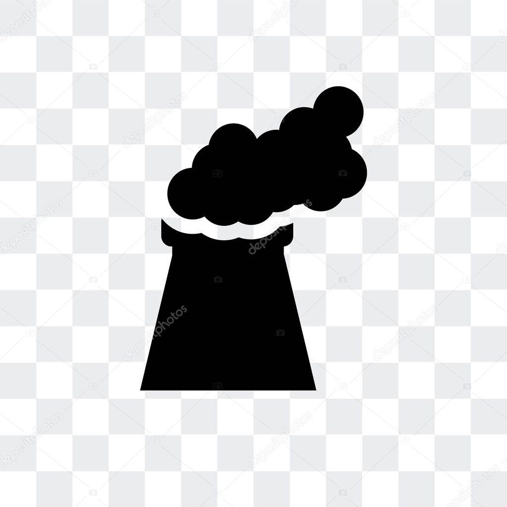 Power plant vector icon isolated on transparent background, Powe