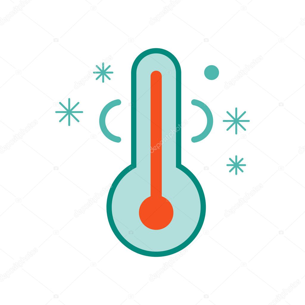 Low temperature icon vector isolated on white background, Low te