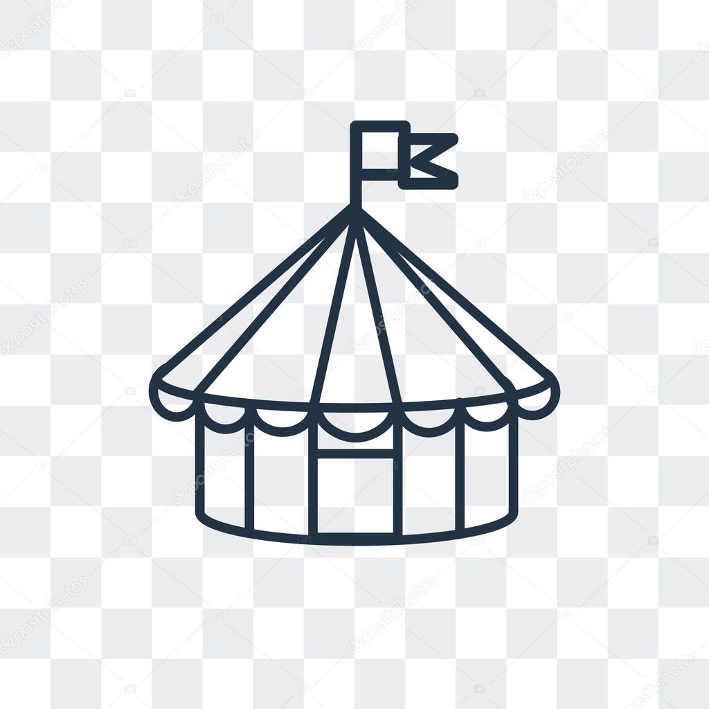 Circus tent vector icon isolated on transparent background, Circus tent logo concept