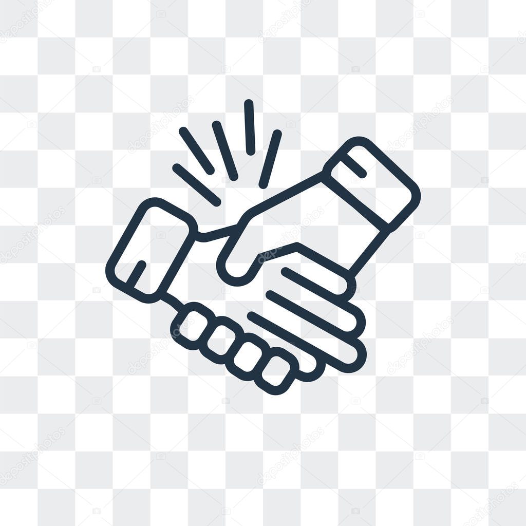Handshake vector icon isolated on transparent background, Handshake logo design