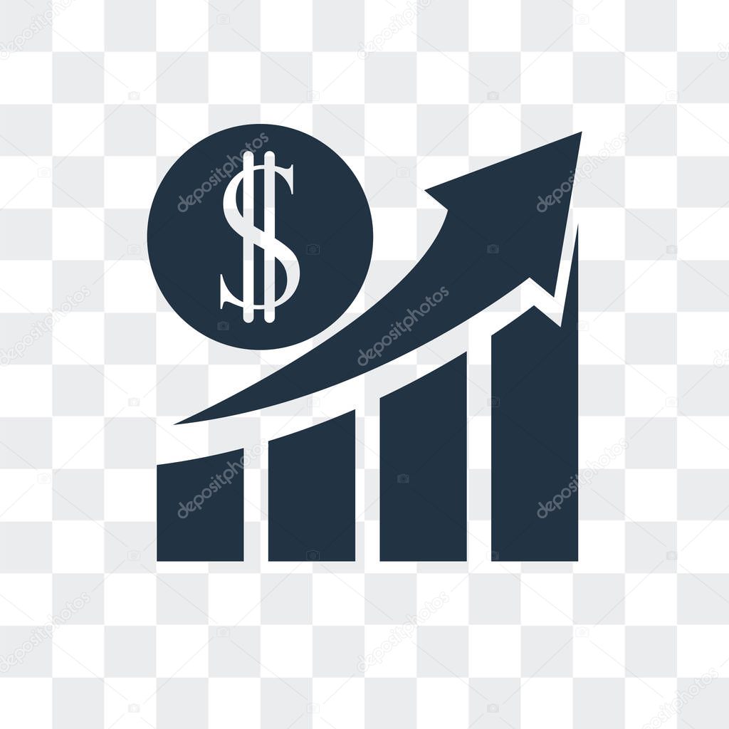 Profits vector icon isolated on transparent background, Profits logo design