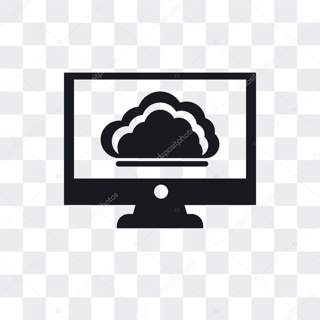 Cloud computing vector icon isolated on transparent background, 
