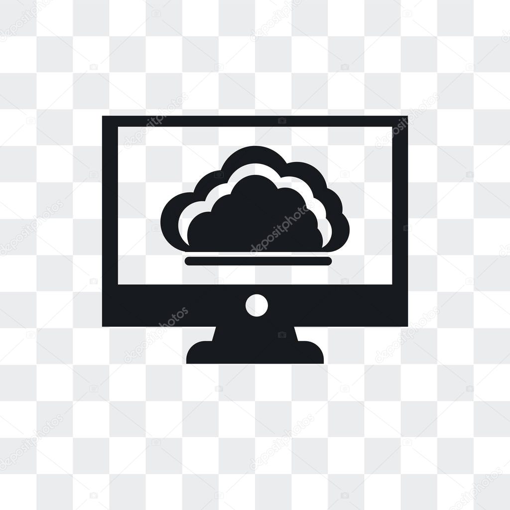 Cloud computing vector icon isolated on transparent background, Cloud computing logo concept