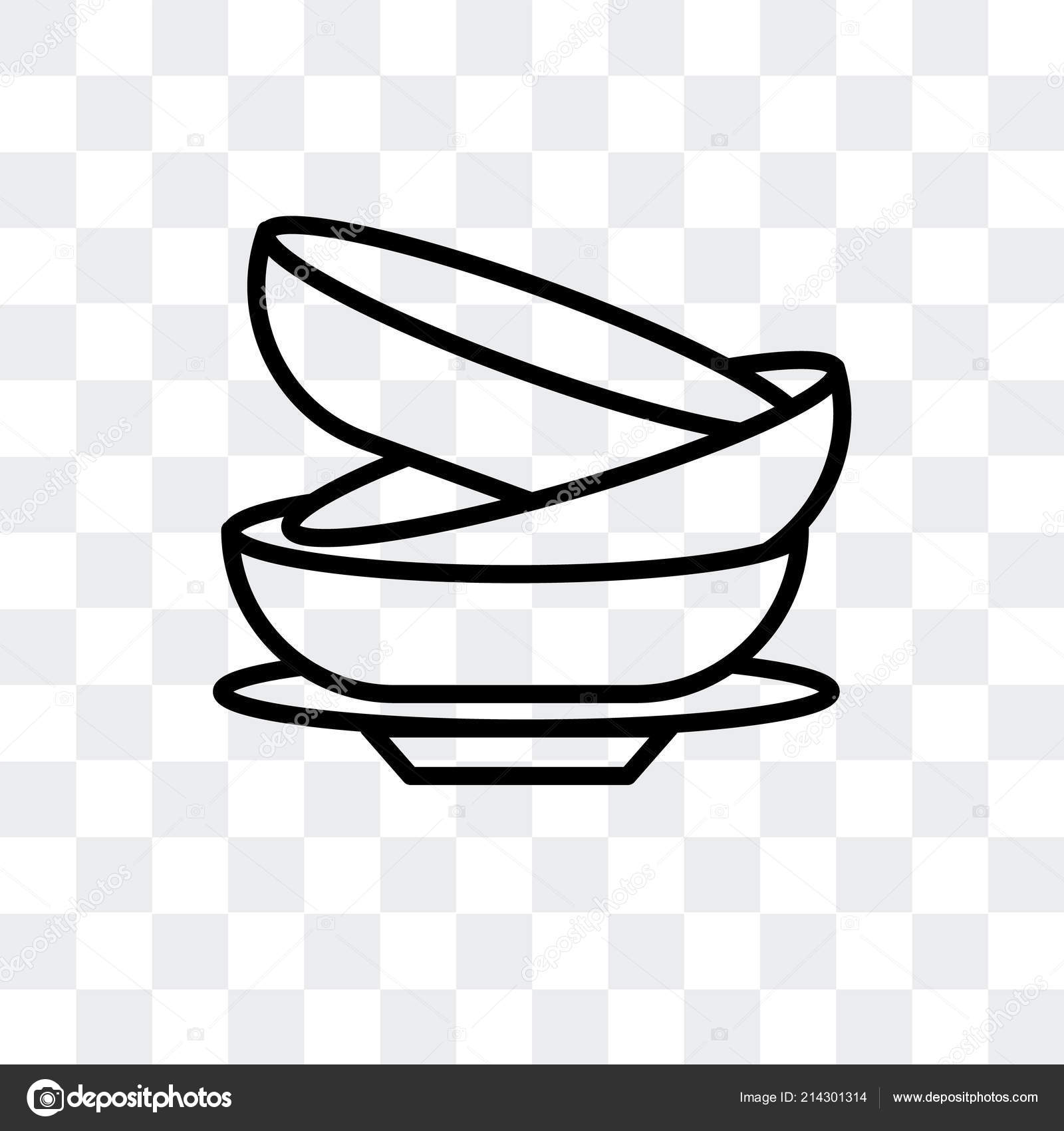 Dishes vector icon isolated on transparent background, Dishes logo