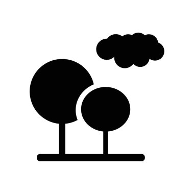 Ağaçlar simge vektör beyaz zemin üzerine ağaçlar işareti, dar izole