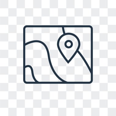 Şeffaf arka plan, harita logo tasarımı izole vektör simge göster