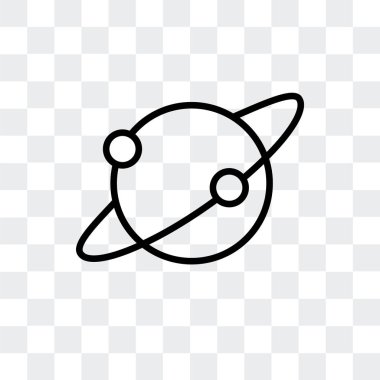 Saydam arka plan üzerinde Satürn logo tasarımı izole Satürn vektör simgesi