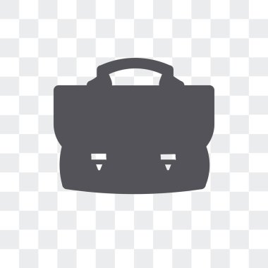 Saydam arka plan üzerinde izole office evrak çantası vektör simgesi,