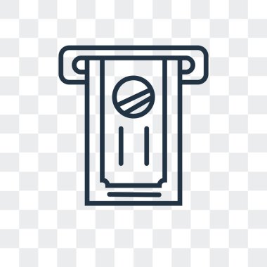 Saydam arka plan üzerinde Atm logo tasarımı izole atm vektör simgesi