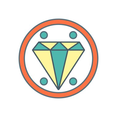 Beyaz arka plan üzerinde elmas işareti izole elmas simge vektör