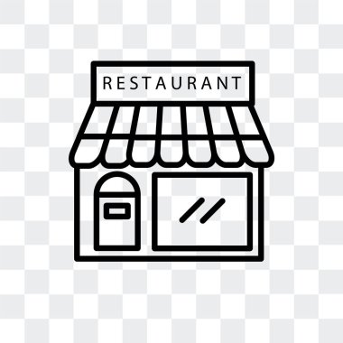 Saydam arka plan üzerinde restoran logo tasarımı izole Restoran vektör simgesi